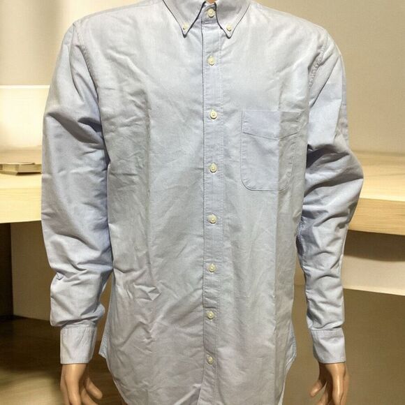 Men’s Classic Fit American Eagle Chambray Blue Dress Shirt LT - Picture 1 of 8